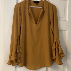 Fifteen Twenty Split Neck Long Sleeve Blouse-  Small
